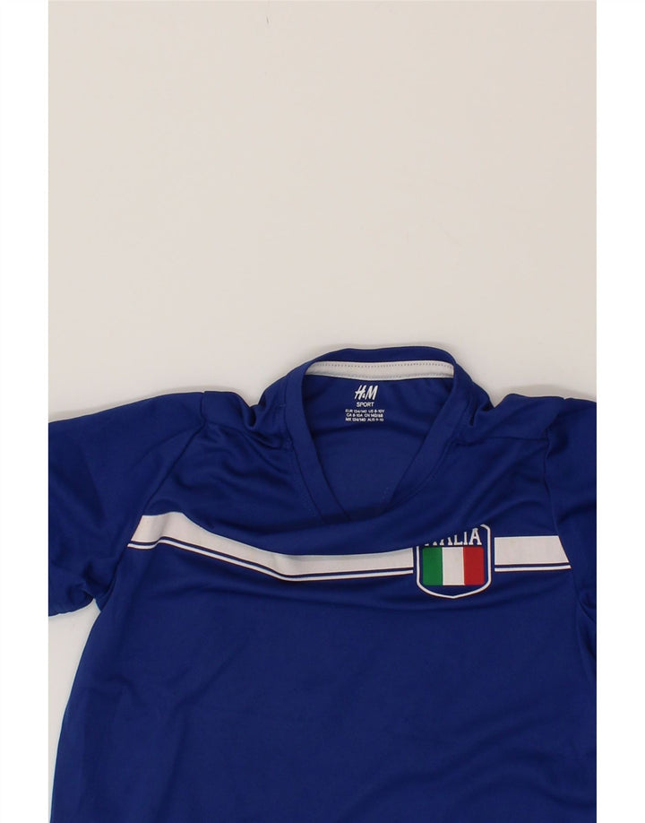 H&M Boys Italia Graphic T-Shirt Top 8-9 Years  Blue Polyester Vintage H&M and Second-Hand H&M from Messina Hembry 