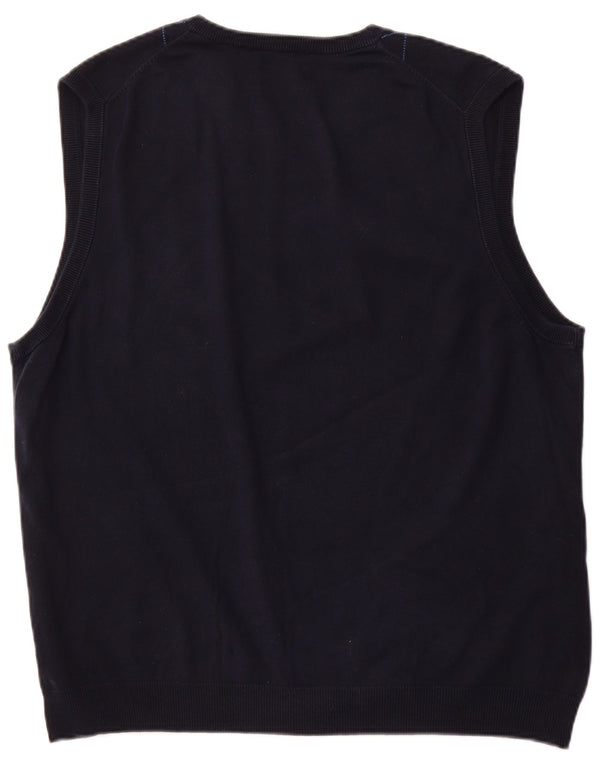 Męski podkoszulek CHAPS z kamizelką XL, granatowy, wykonany z tkaniny argyle/diamentowej bawełny