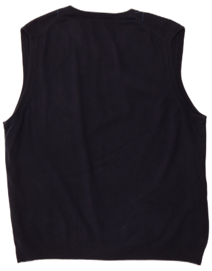 Męski podkoszulek CHAPS z kamizelką XL, granatowy, wykonany z tkaniny argyle/diamentowej bawełny