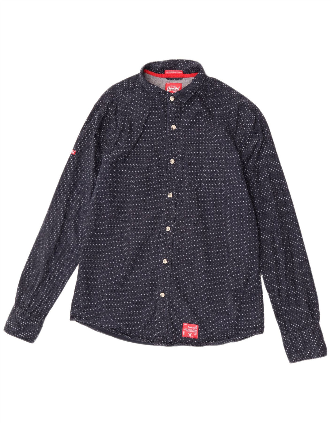 Koszula męska Superdry 2XL, bawełniana, granatowa w kropki