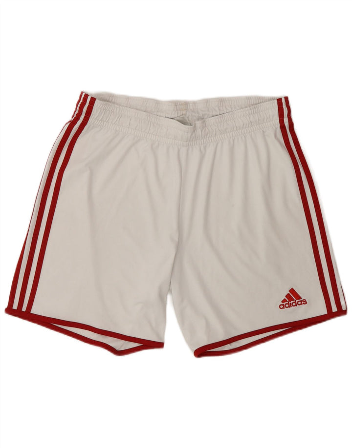 Męskie spodenki sportowe Adidas Climalite, duże, białe, poliestrowe