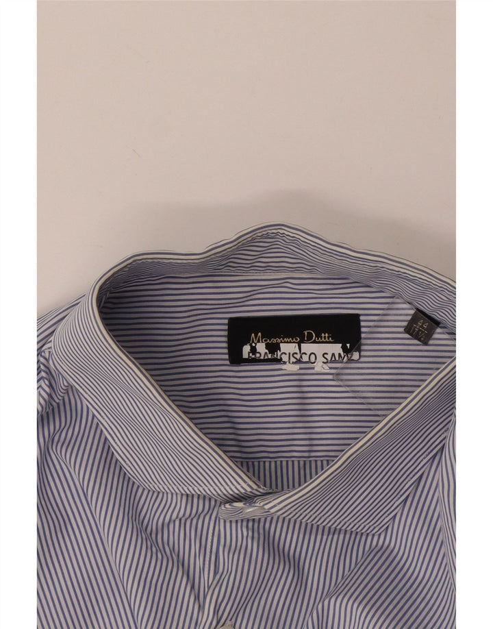 Koszula męska Massimo Dutti rozmiar 44 17 1/2 XL w niebieskie prążki
