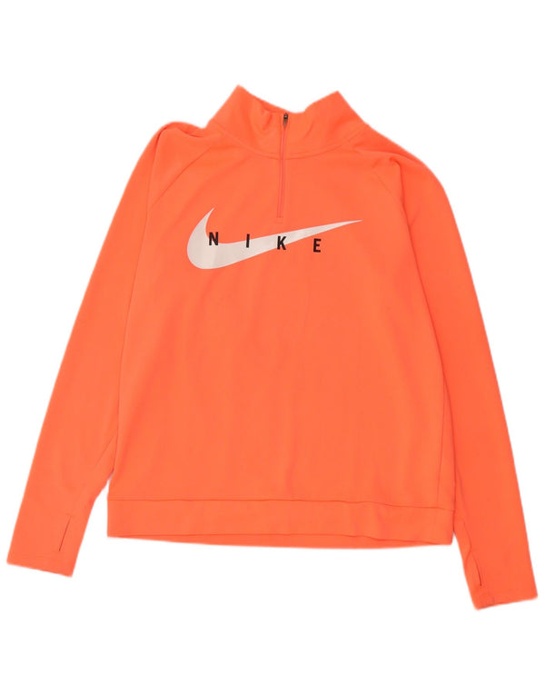 Damski dres Nike Dri Fit Graphic Pullover Top UK 10 Mały pomarańczowy