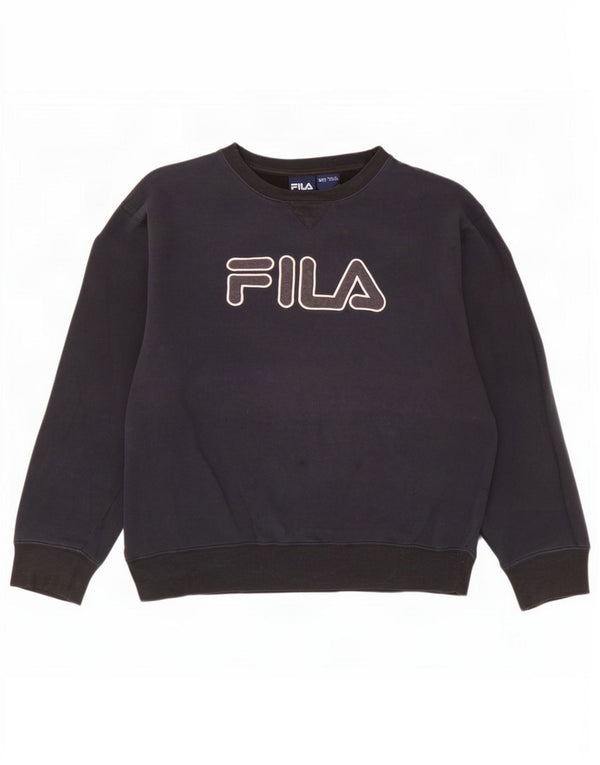Fila Mens Graphic Sweatshirt Jumper 2XL Navy Blue Cotton