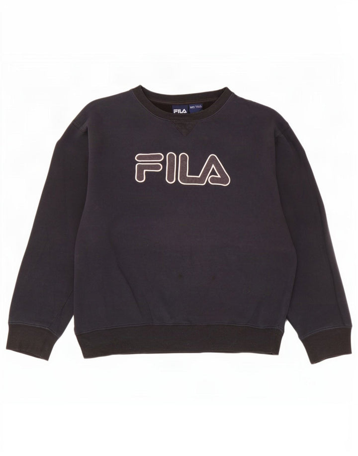 Męska bluza z grafiką Fila 2XL, granatowa, bawełniana