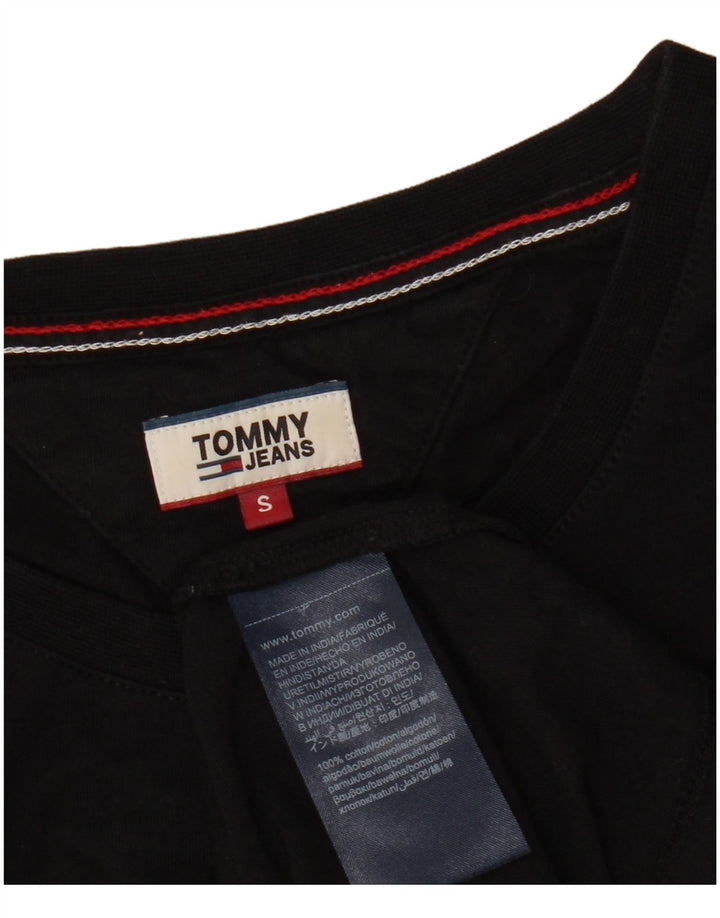Damska koszulka TOMMY HILFIGER Crop Oversize z grafiką Top UK 10 Small Black