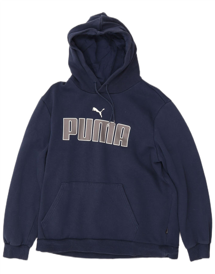 Damski sweter z kapturem i grafiką PUMA UK 16, duży, granatowy