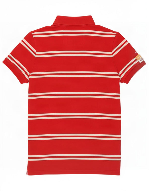 Męska koszulka polo Superdry z grafiką, średnia, czerwona w paski, bawełniana