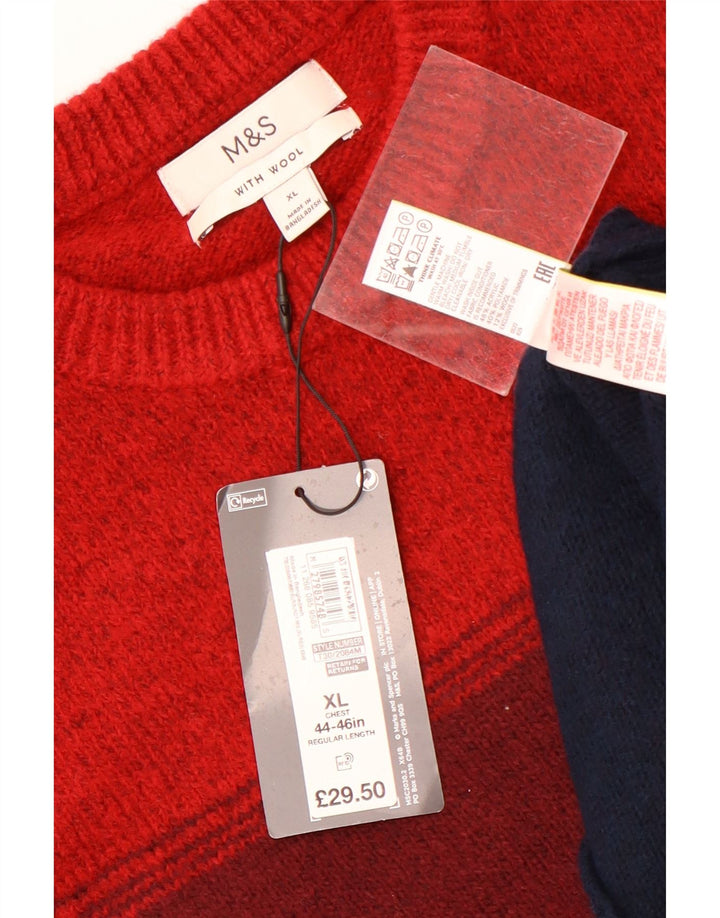 Marks & Spencer Męski sweter z okrągłym dekoltem XL, wielokolorowe paski