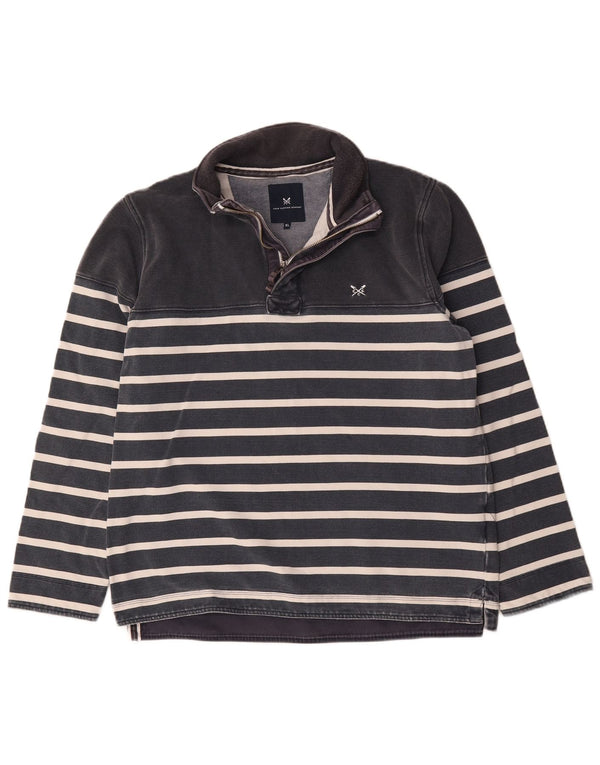 Crew Clothing Męska bluza z zamkiem błyskawicznym, sweter XL, bawełna w granatowe paski