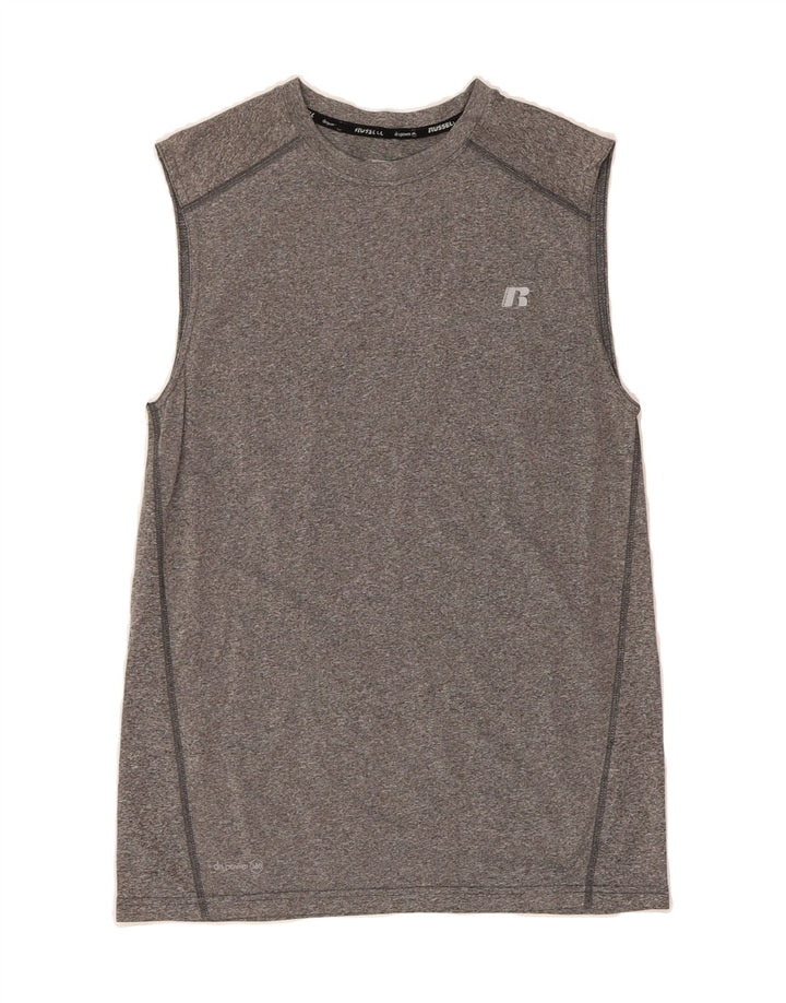 RUSSELL ATHLETIC Mens Training Vest Top UK 34/36 Small Grey Polyester Vintage Russell Athletic and Second-Hand Russell Athletic from Messina Hembry 