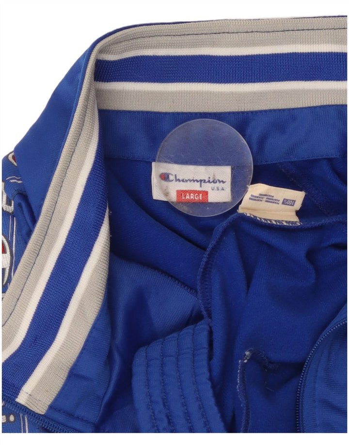 Męska kurtka dresowa CHAMPION z grafiką, duża niebieska, poliester