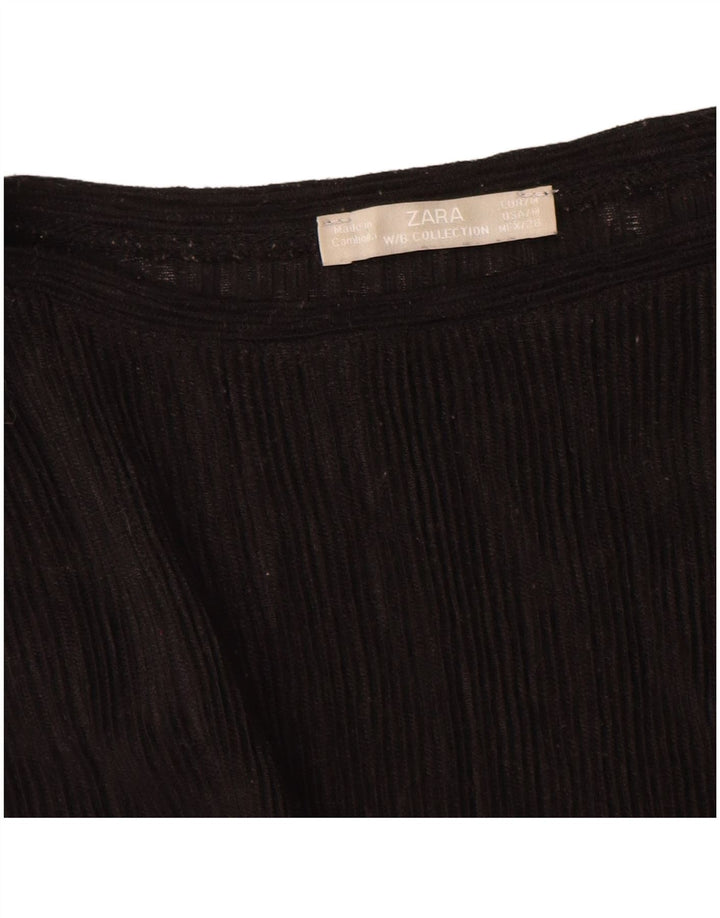 Damski sweter oversize z dekoltem w łódkę Zara UK 14, średni czarny