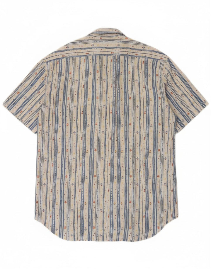 Męska koszula z krótkim rękawem Calvin Klein, bawełniana w średnie białe paski