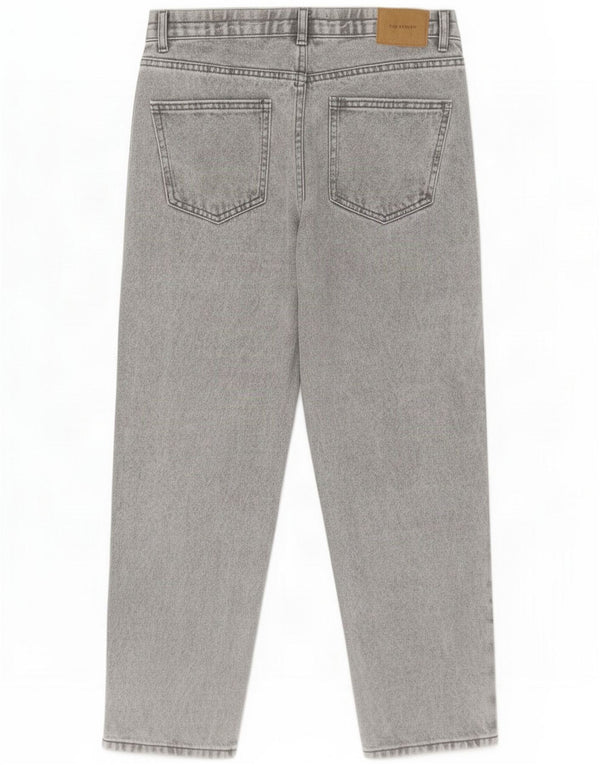 Zara Girls High Waist Distressed Tapered Jeans 13-14 Years W26 L24 Grey
