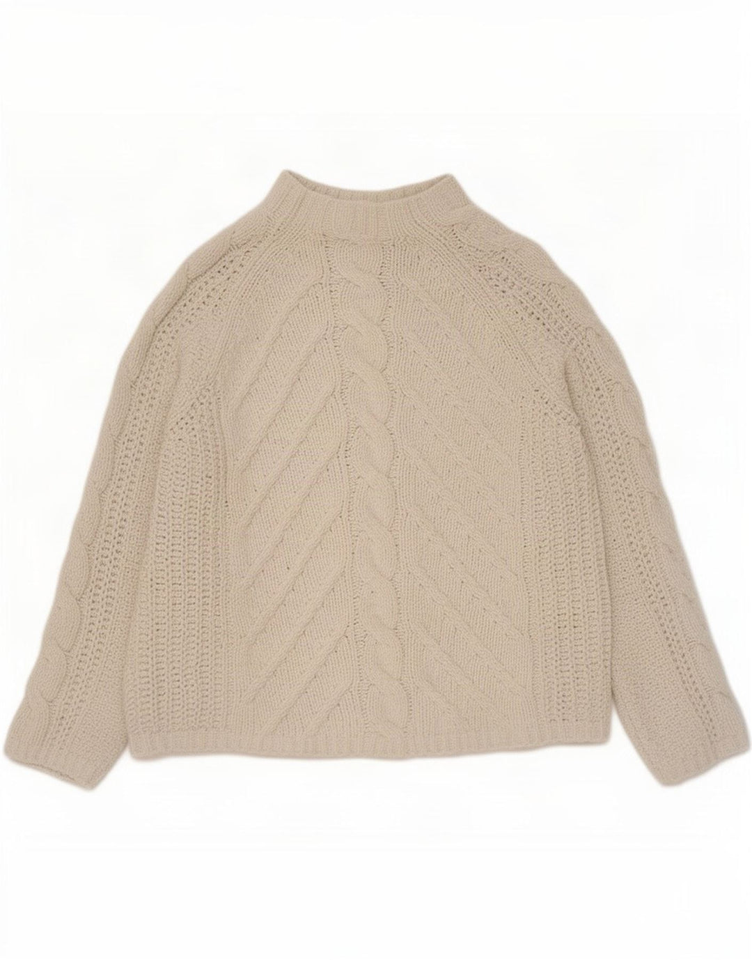 Marks & Spencer Damski sweter z golfem, UK 14, średni beż