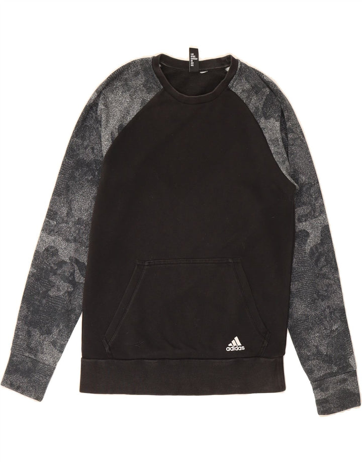 ADIDAS Mens Sweatshirt Jumper Small Black Camouflage Vintage Adidas and Second-Hand Adidas from Messina Hembry 