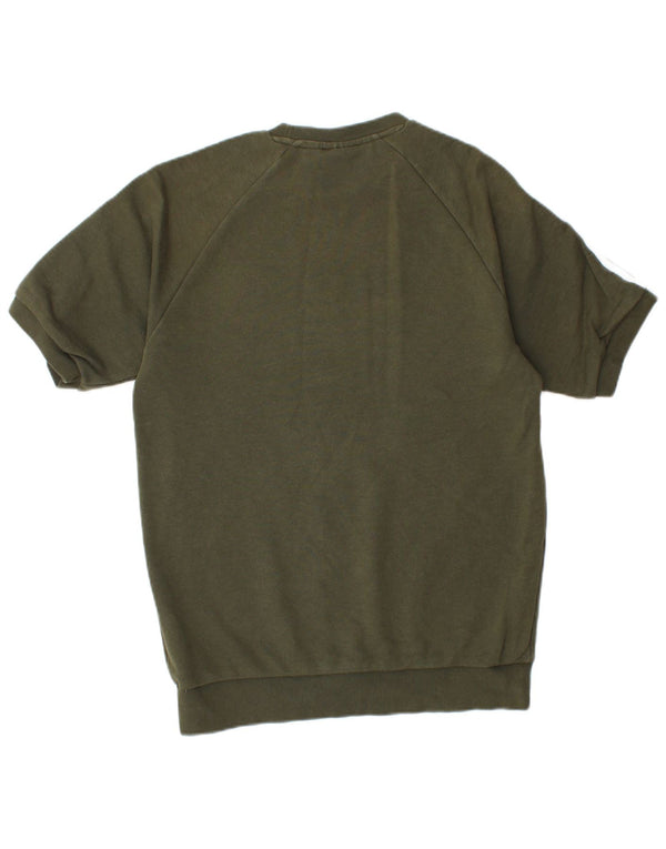 T-shirt męski ADIDAS, mały, bawełniany khaki