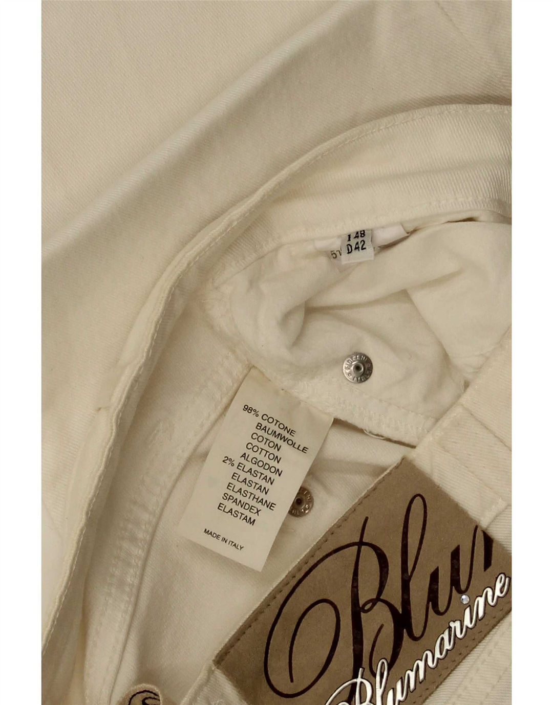 Blumarine Damskie Slim Bootcut Jeansy W30 L35 Biała Bawełna