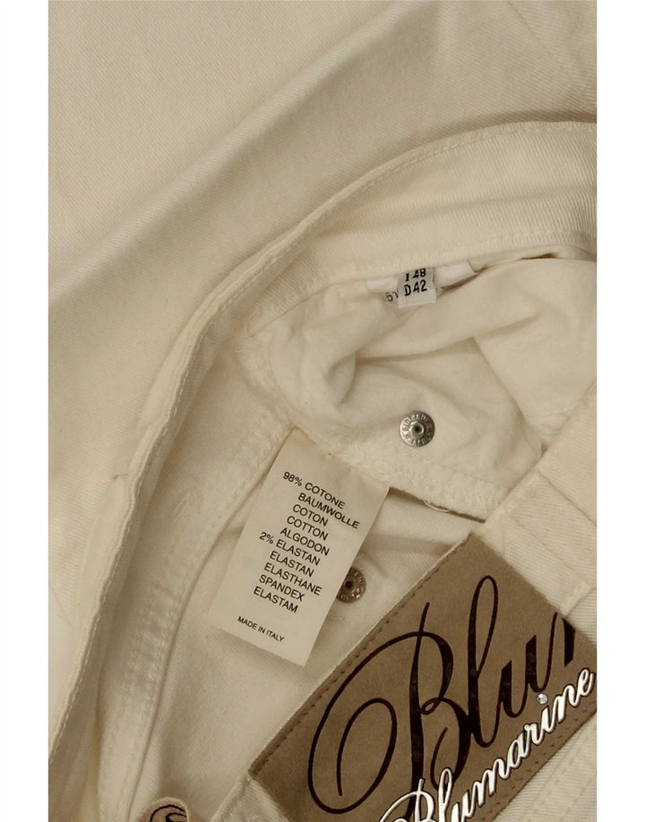 Blumarine Damskie Slim Bootcut Jeansy W30 L35 Biała Bawełna
