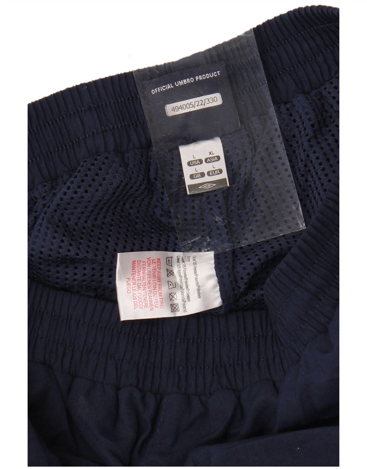 Męskie spodnie dresowe UMBRO z grafiką, duże, granatowe, poliestrowe
