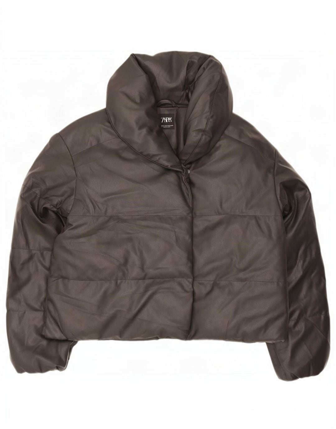 Ocieplana kurtka damska Zara, oversize, UK 6 XS, czarna, poliester