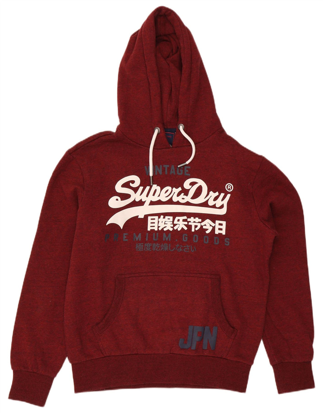 Męski sweter z kapturem Superdry z grafiką XL, bordowy poliester