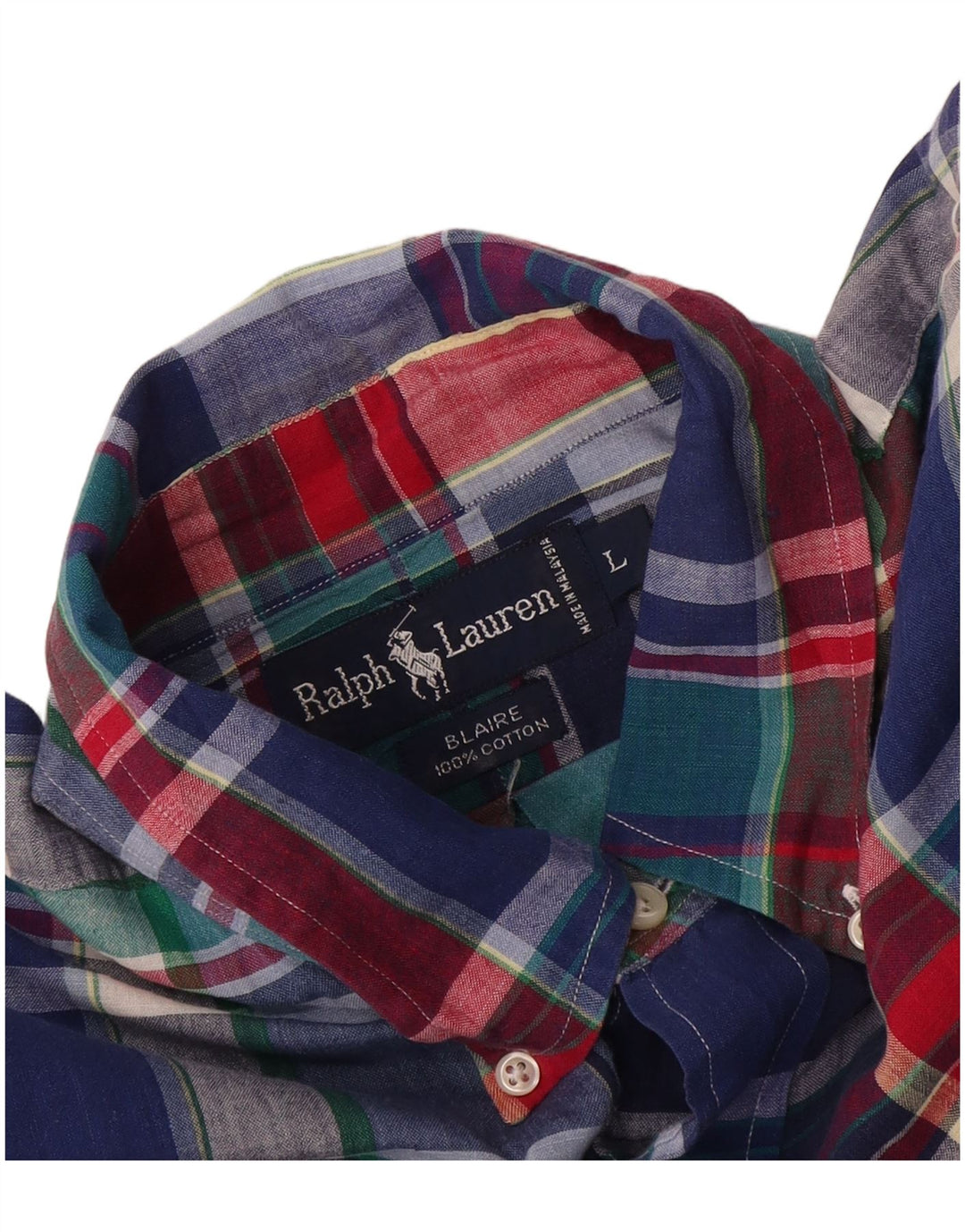 Męska koszula z krótkim rękawem Ralph Lauren Blaire w dużą wielobarwną kratkę