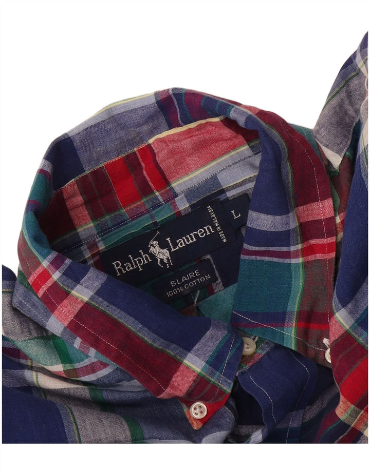 Męska koszula z krótkim rękawem Ralph Lauren Blaire w dużą wielobarwną kratkę