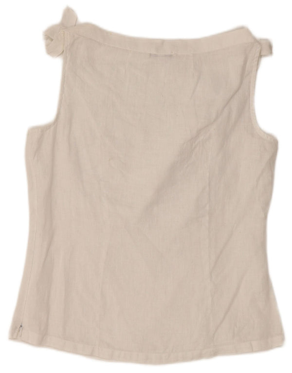 Damska bluzka bez rękawów NARACAMICIE UK 8 Small White