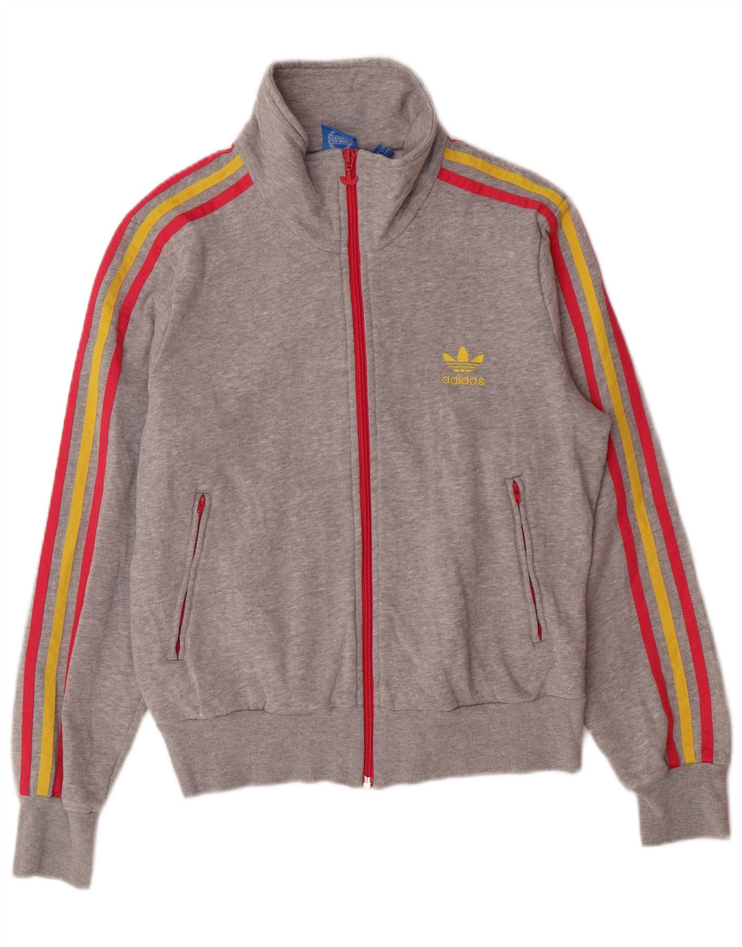 Damska kurtka dresowa ADIDAS z grafiką UK 14, średni szary poliester