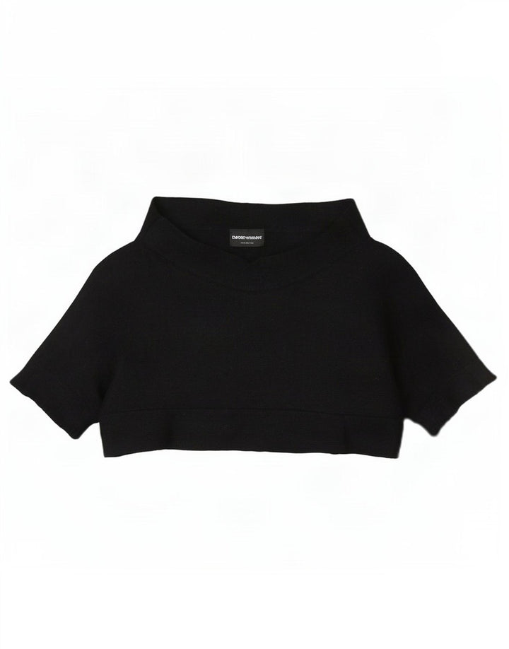 Damski krótki top Emporio Armani EU 38, średni czarny
