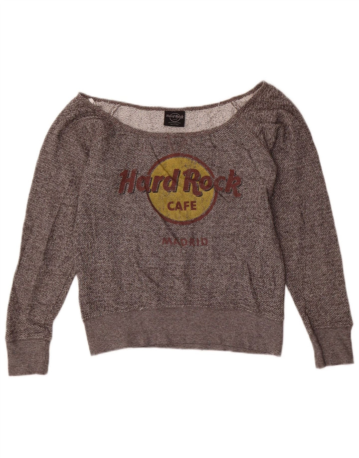 Damska bluza z odkrytymi ramionami Hard Rock Cafe, UK 10, mała szara