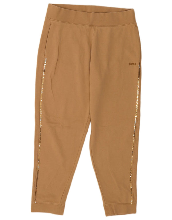 Spodnie damskie Hugo Boss Joggers Capri UK 16, duże, brązowe, bawełniane