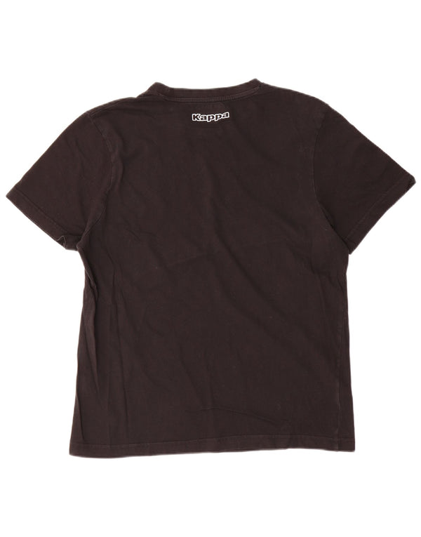 Męski T-shirt z grafiką Kappa, duży, czarny, bawełniany