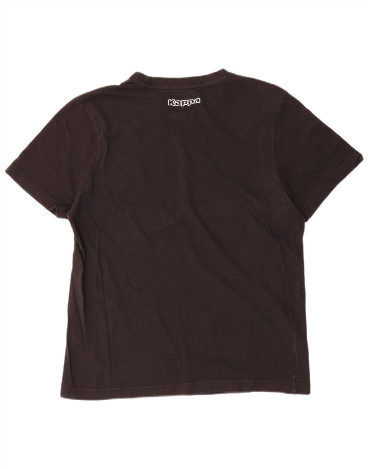 Męski T-shirt z grafiką Kappa, duży, czarny, bawełniany