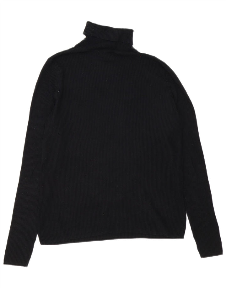 Marks & Spencer Damski sweter z golfem UK 14 Średni czarny wiskoza