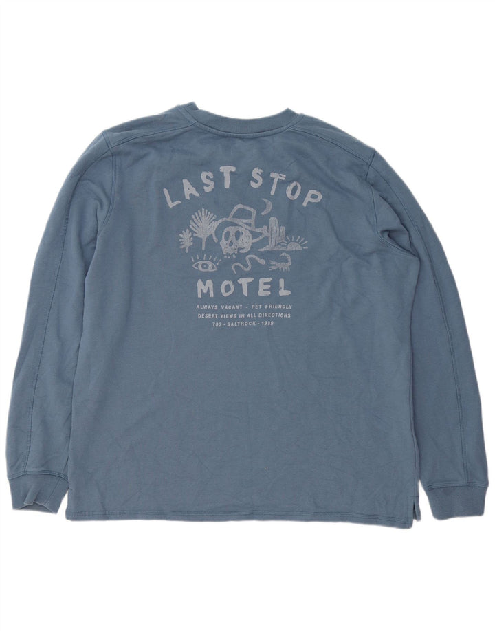 Męska bluza z grafiką Saltrock, 2XL, niebieska bawełna