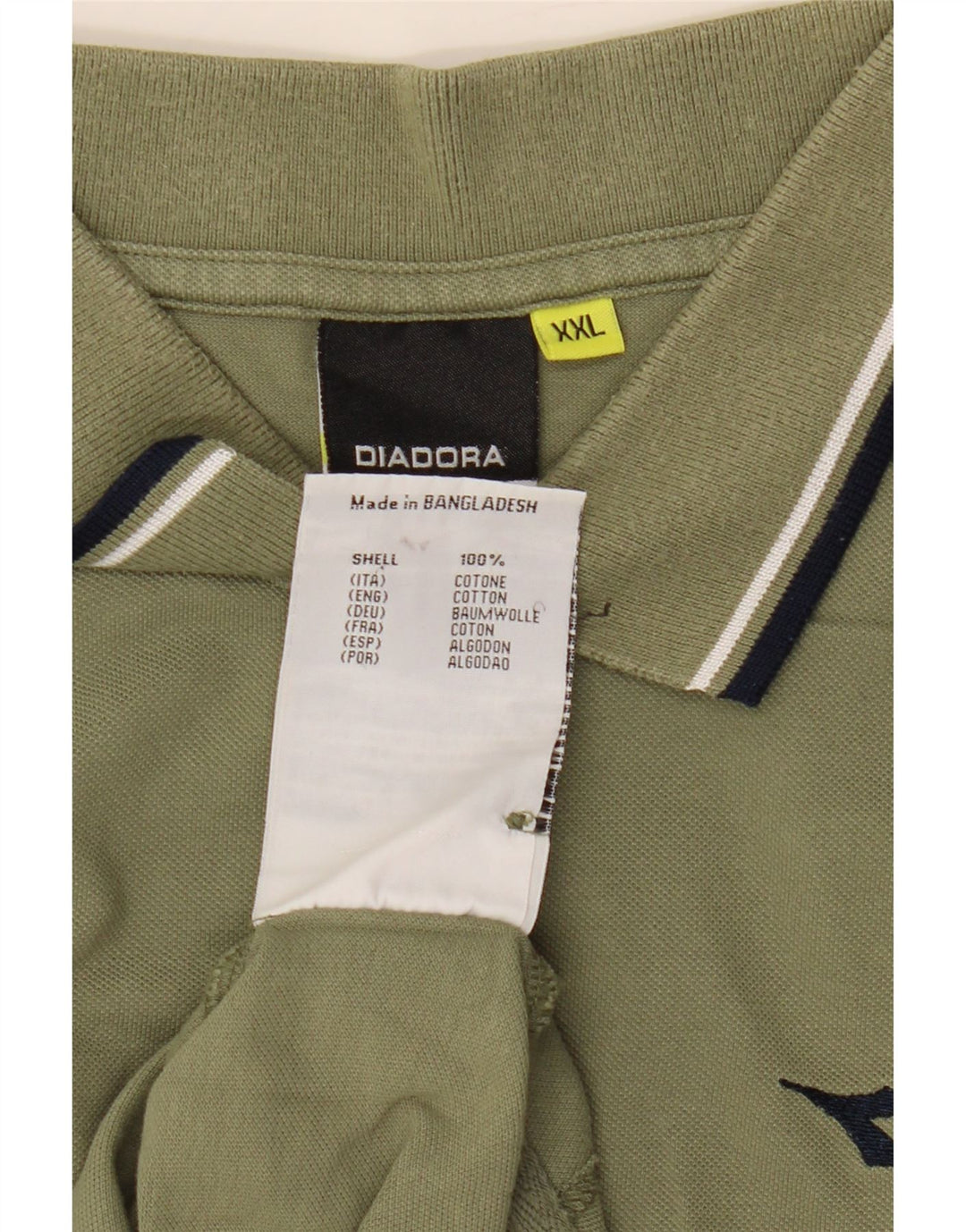 Męska koszulka polo Diadora 2XL, bawełna khaki