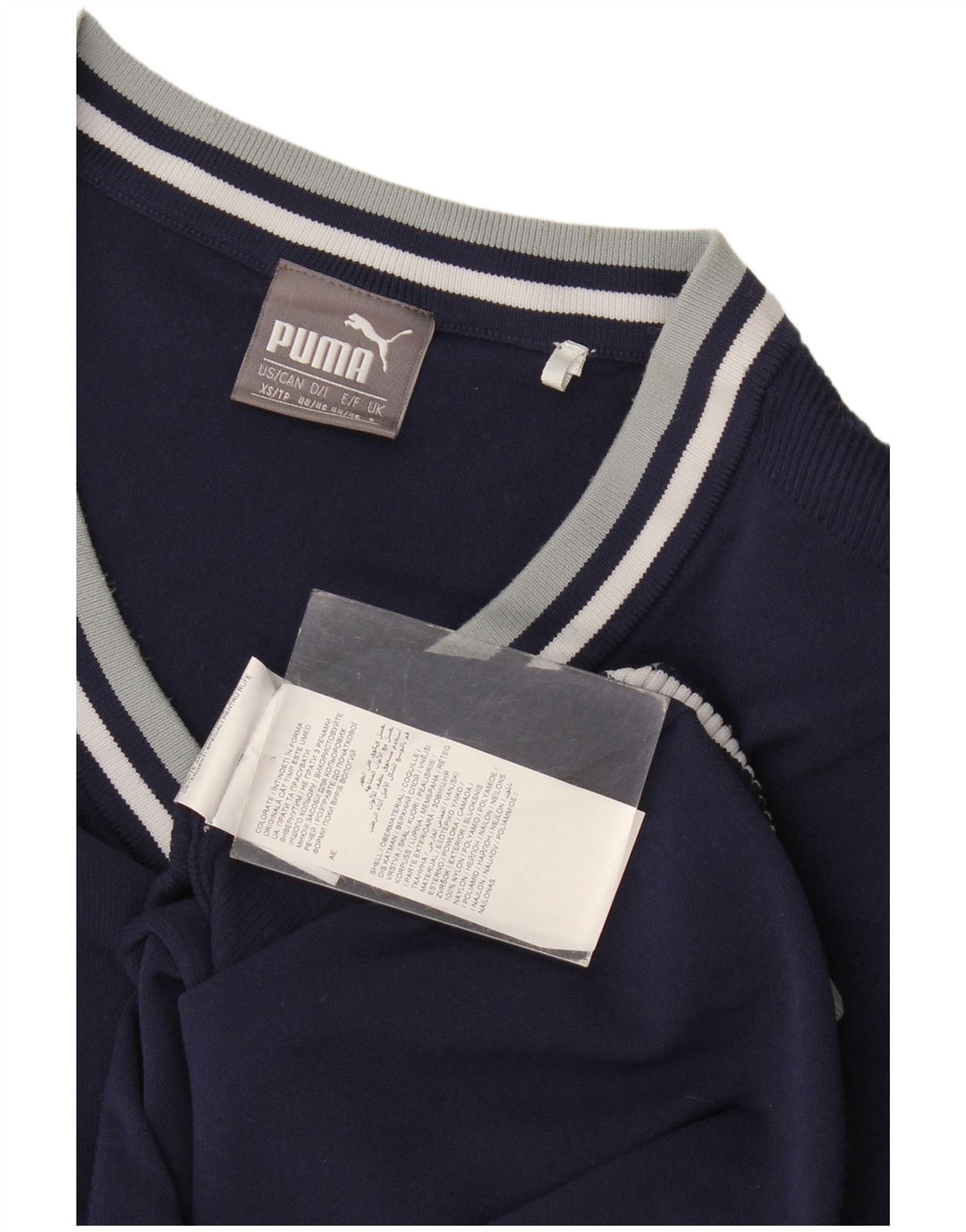 Męski sweter Puma z dekoltem w kształcie litery V, mały granatowy nylon