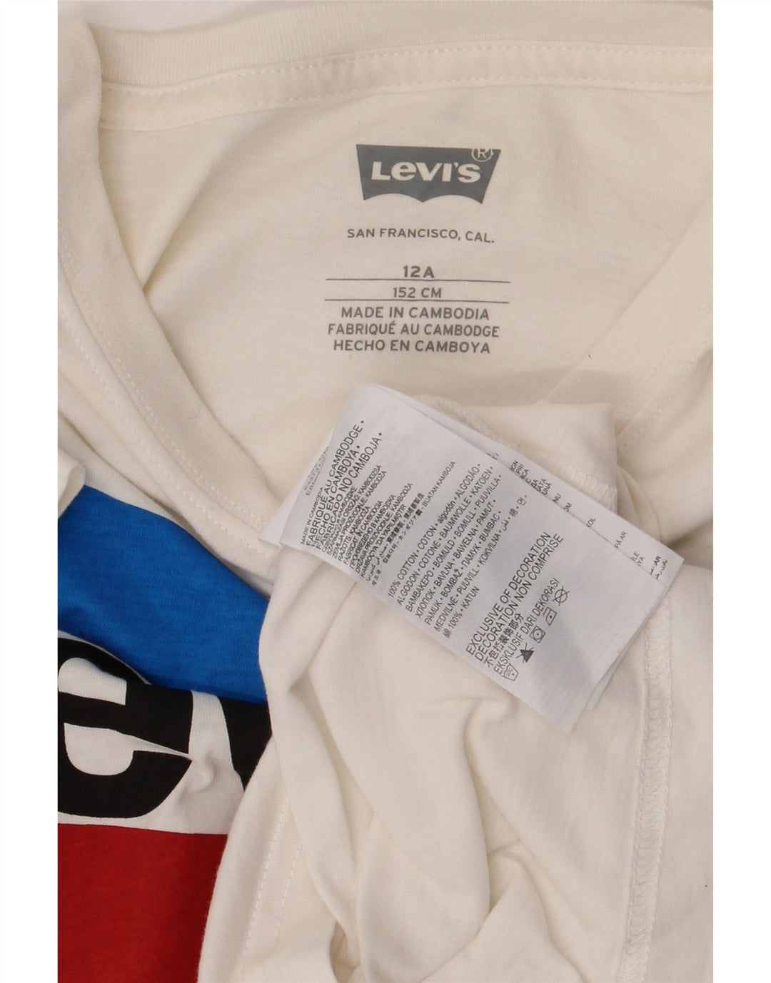 Chłopięcy T-shirt z grafiką Levi's, 11-12 lat, biała bawełna