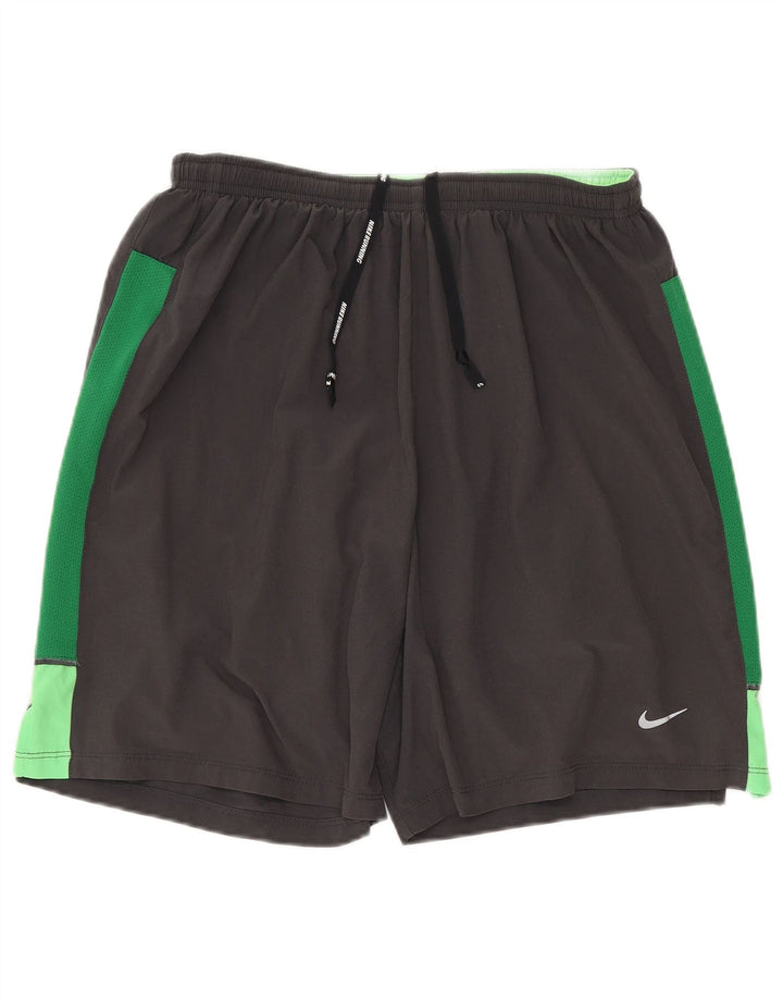 Męskie spodenki sportowe Nike Regular, małe, szare, z blokami kolorów, sportowe z poliestru
