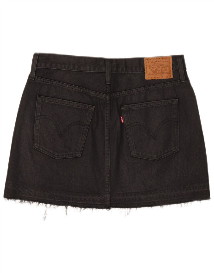 Damska mini spódniczka jeansowa Levi's W27 mała czarna bawełniana