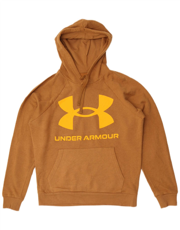 Męski sweter z kapturem Under Armour z grafiką, mały, brązowy, bawełniany