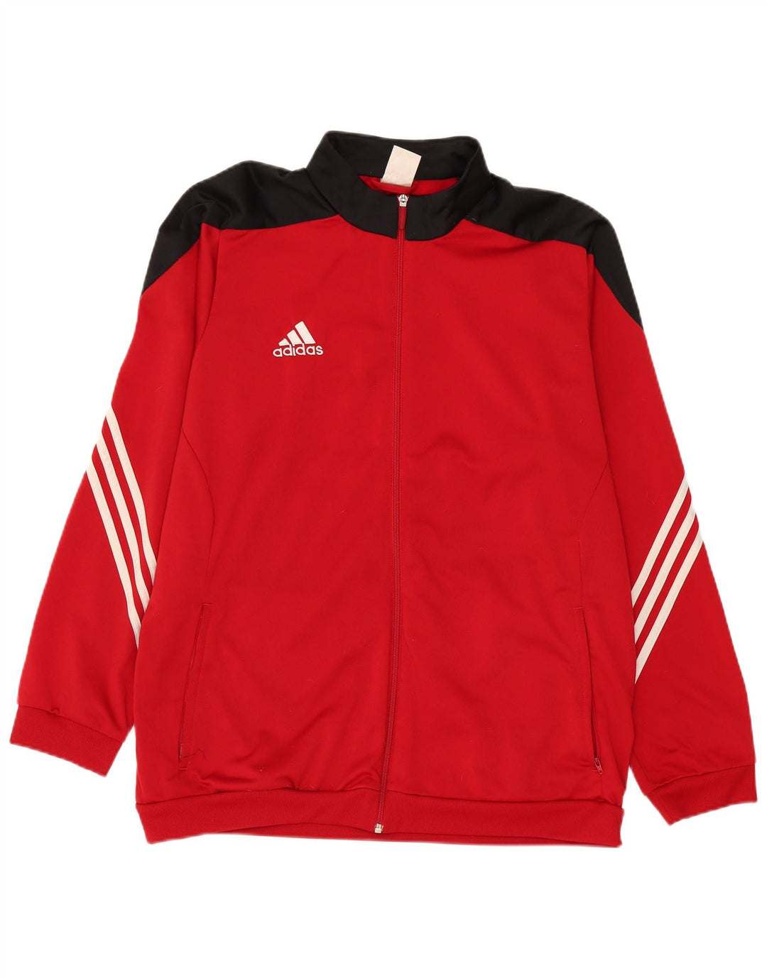 Adidas Męska bluza dresowa Top 2XL Czerwony poliester z blokami kolorów