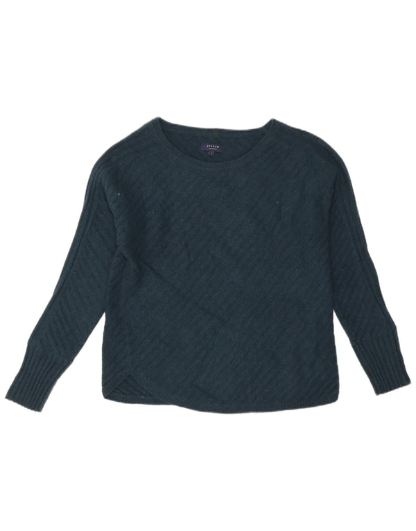 Sweter damski Jigsaw z dekoltem w łódkę UK 10 Small Green Cashmere
