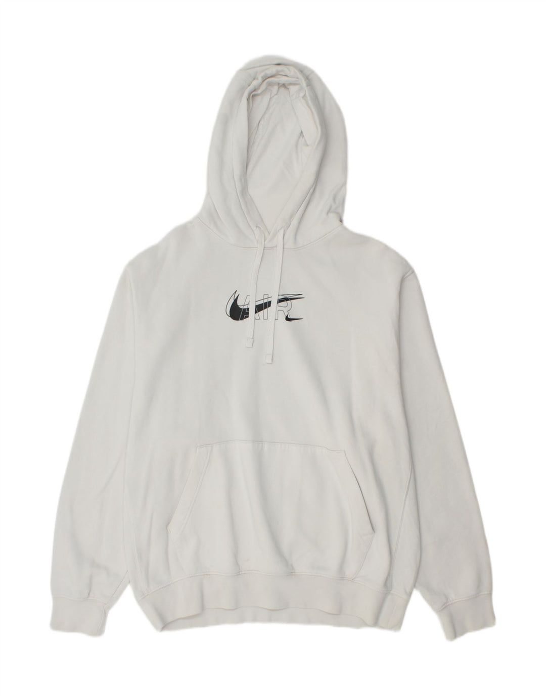 Męski sweter z kapturem NIKE z grafiką, duży, biały, bawełniany