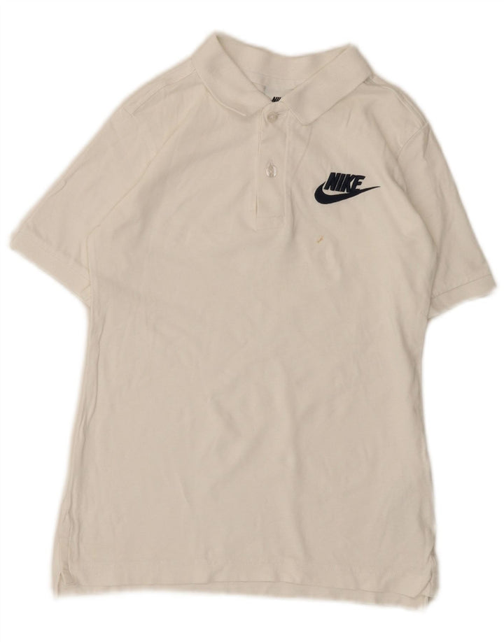 Chłopięca koszulka polo Nike 10-11 lat, średnia biała bawełna
