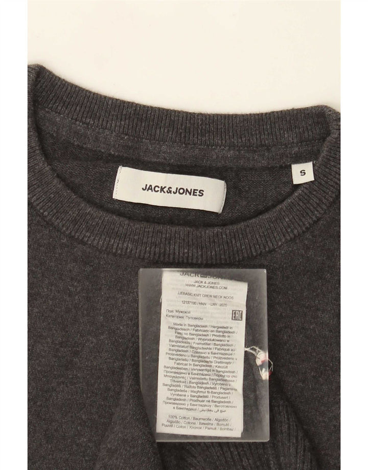 Męski sweter Jack & Jones z okrągłym dekoltem, mały, szary, bawełniany