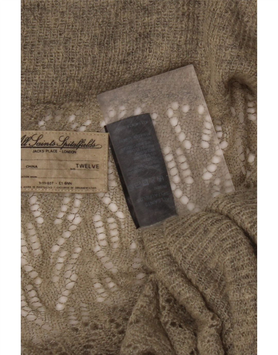 Damski sweter oversize o kroju kopertowym ALL SAINTS, rozmiar 12, zielony